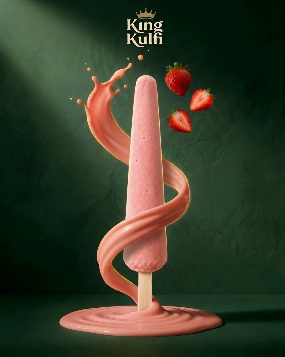 Strawberry kulfi